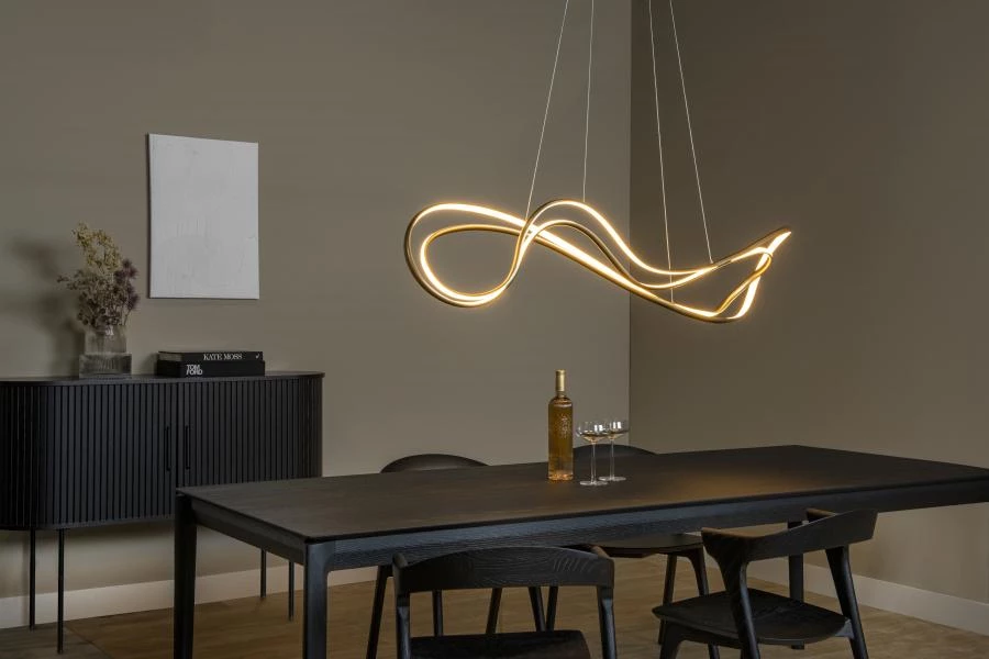 Lucide Premium SARDANA - Pendant light - LED Dim. - 1x54W 2700K - Matt Gold / Brass - atmosphere 1